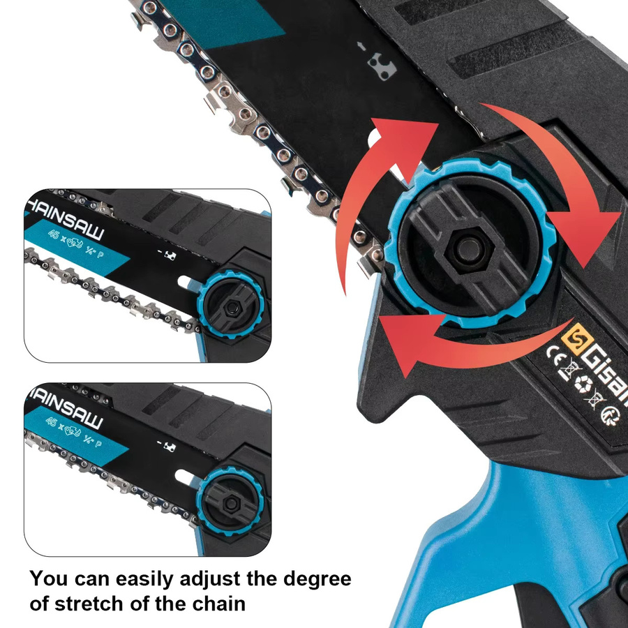 Gisam 8 Zoll Bürstenlose Akku-Kettensäge in Blau für Makita 18V LXT Akkus - Bild 5