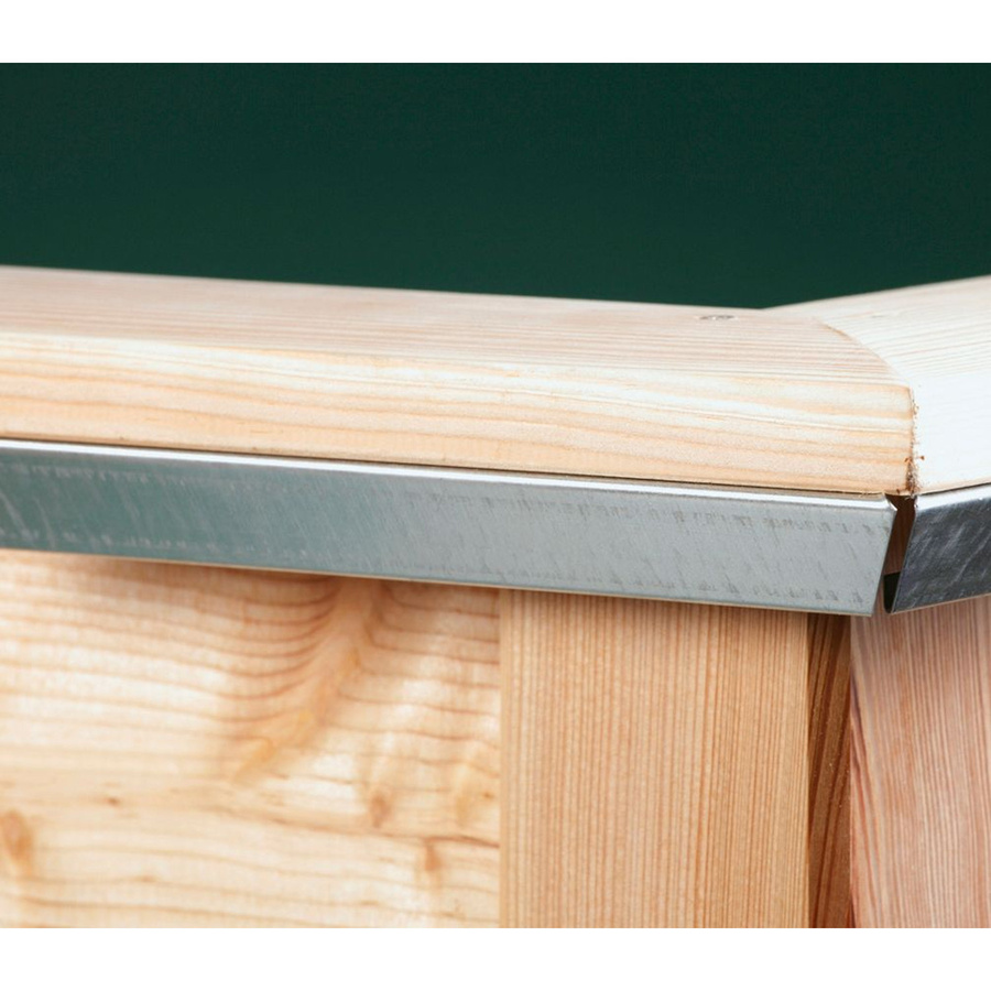 KGT Schneckenkante Woody light für Holz-Hochbeet aus verzinktem Stahl, Farbe: Silber, B/H/T: 127 x 5 x 80 cm - Bild 2