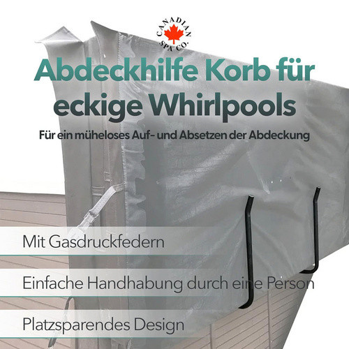 Canadian Spa Whirlpool Abdeckhilfe Korb aus Aluminium in Schwarz mit Gasdruckfedern für Whirlpools und Swim Spas - Bild 3