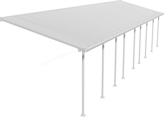 Palram Canopia Terrassenüberdachung Feria Anlegeterrassenüberdachung Weiß mit Regenrinne aus Aluminium und verzinktem Stahl - Bild 1