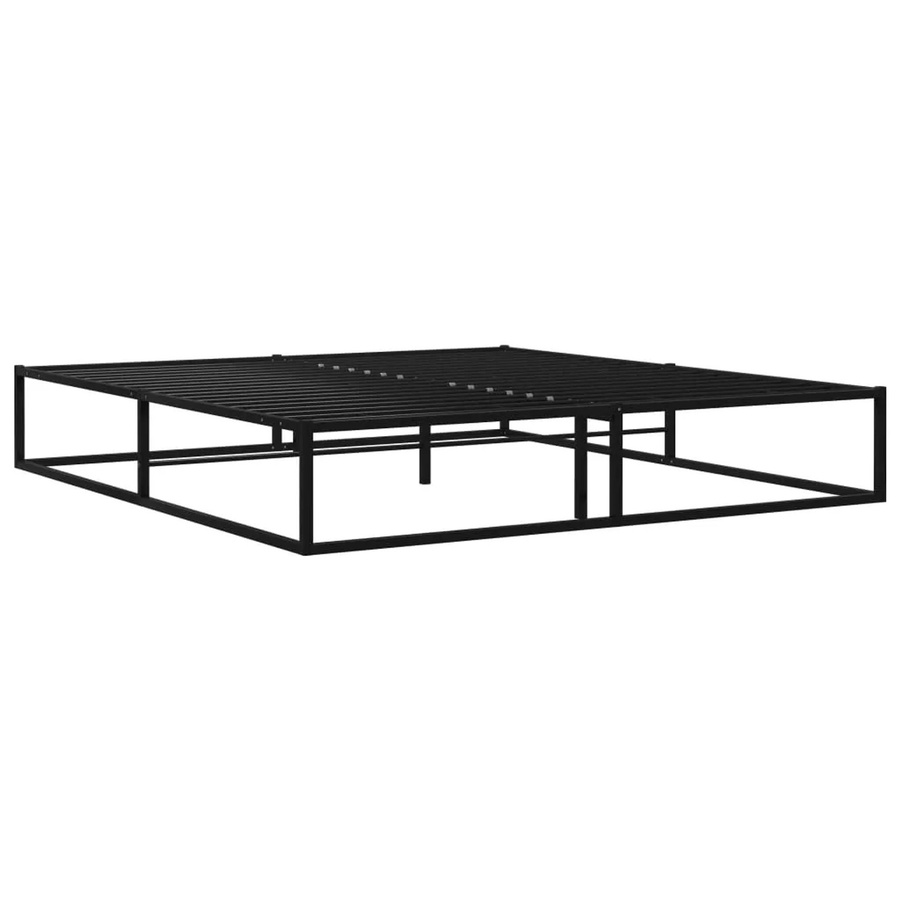vidaXL Bettgestell aus Metall in Schwarz mit festem Lattenrost, B/T: 200 x 200 cm - Bild 2