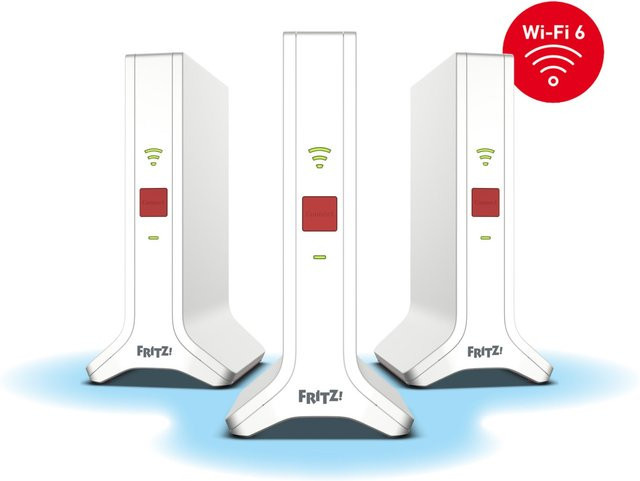 FRITZ!Mesh Set 4200 WLAN Repeater 3er Pack von AVM in Weiß mit WiFi 6 und Tri-Band Technologie - Bild 1