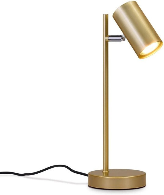 NETTLIFE Tischlampe aus Metall in Gold/Messing oder Schwarz, schwenkbare moderne Nachttischlampe mit GU10 Fassung für Wohnzimmer und Home Office - Bild 1