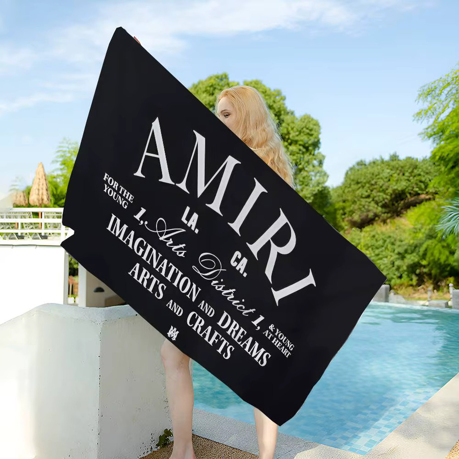 A-AMIRI Mikrofaser-Strandtuch mit Grafikprint, schwarz, superabsorbierend und schnelltrocknend - Bild 6