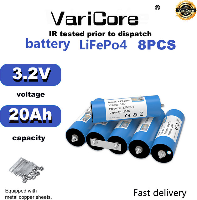 VariCore 3,2V 20Ah LiFePO4-Akku mit A-Klasse-Zellen in Blau für DIY-Energiespeicher - Bild 1