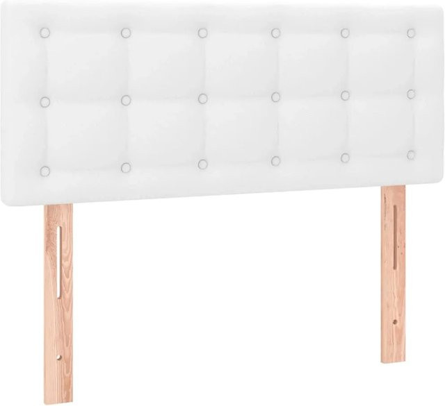 vidaXL LED Kopfteil in Weiß aus Kunstleder mit integrierter Beleuchtung und USB-Ladeport, B/H: 100 x 78/88 cm - Bild 1