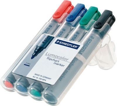 STAEDTLER Lumocolor 356 Flipchartmarker, permanent, farbsortiert, 4er-Set - Bild 1