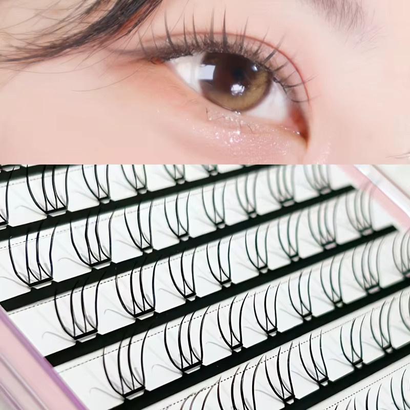 Mixiaohe Segmentierte Wimpern, 80 Cluster, 8-11mm, Schwarz - Bild 2