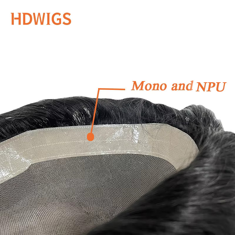 HDWIGS Herren-Haarprothese Mono NPU Toupet aus Indischem Echthaar - Bild 3