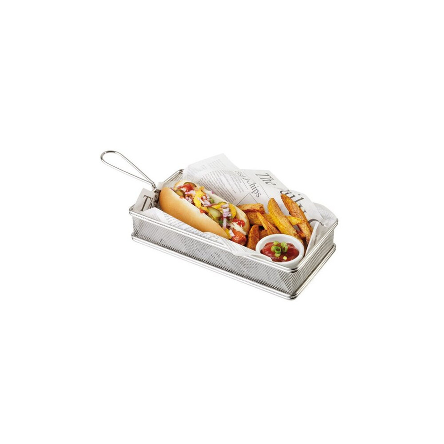 APS Servier-Frittierkorb SNACKHOLDER aus Edelstahl in Silber, B/T/H: 26 x 13 x 5 cm - Bild 1
