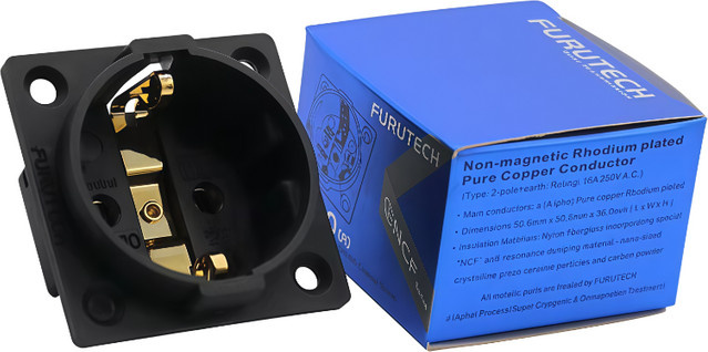 Furutech FI-E30 HIFI Schuko-Steckdose aus reinem Kupfer, vergoldet, Schwarz - Bild 1