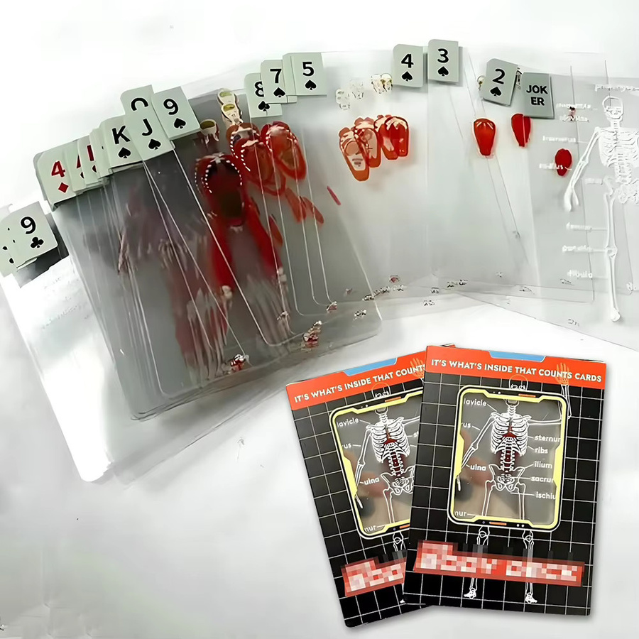 APWIKOGER The Body Deck Skelett Spielkarte, Transparent, Bunt / Mehrfarbig, 1-4-teiliges Set - Bild 5