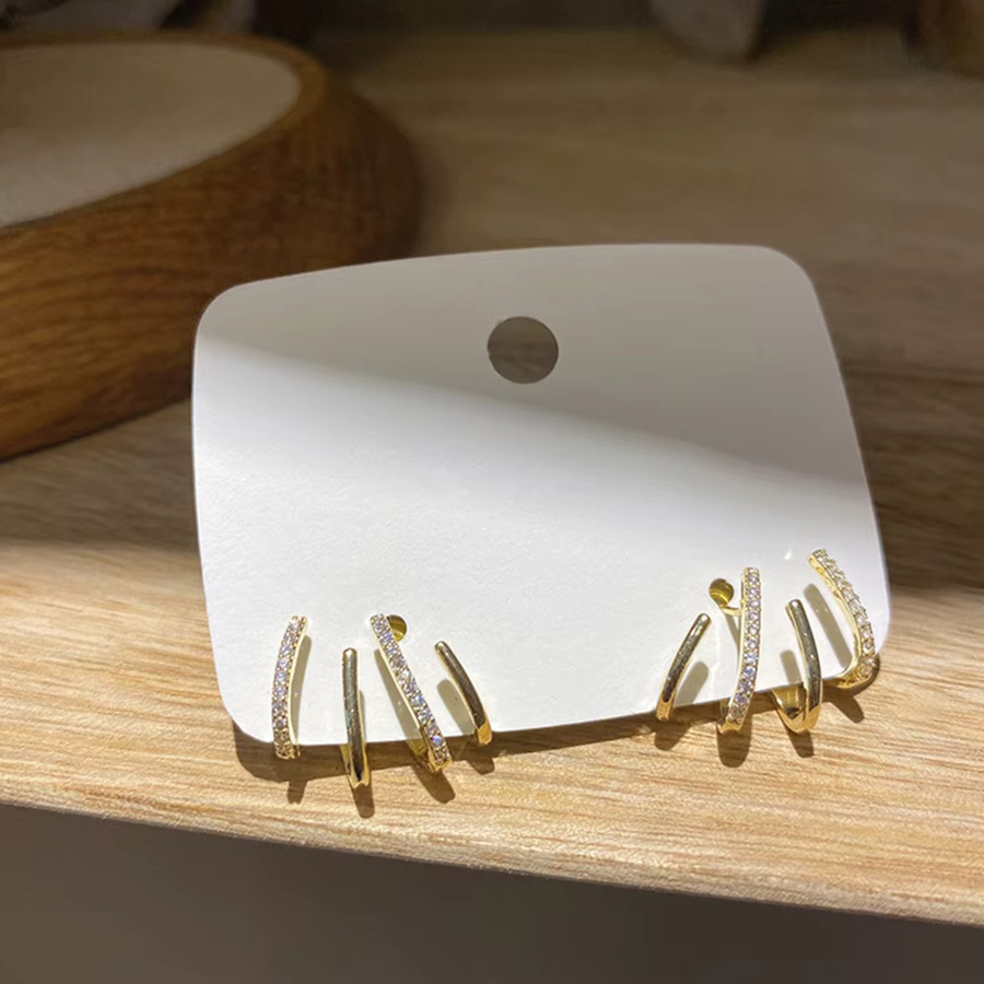 Huitan Ohrringe, CZ, Gold Farbe, Damen - Bild 2