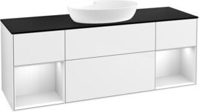 V&B Waschtischunterschrank Finion mit Wandbeleuchtung, Farbe: Weiß lackiert, Breite: 160 cm, Tiefe: 50,1 cm, Höhe: 50,1 cm - Bild 1
