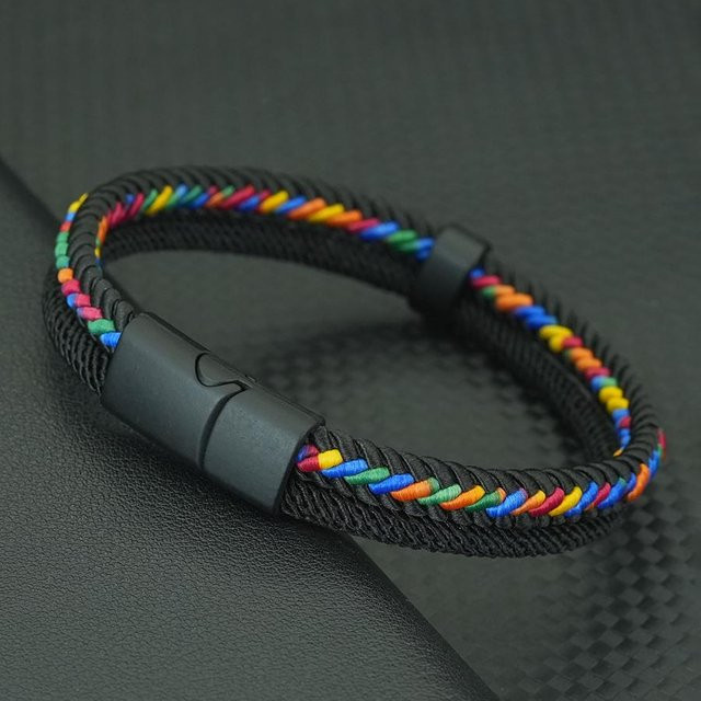 Armband Herren, Wickelarmband, Messing, schwarz - Bild 1