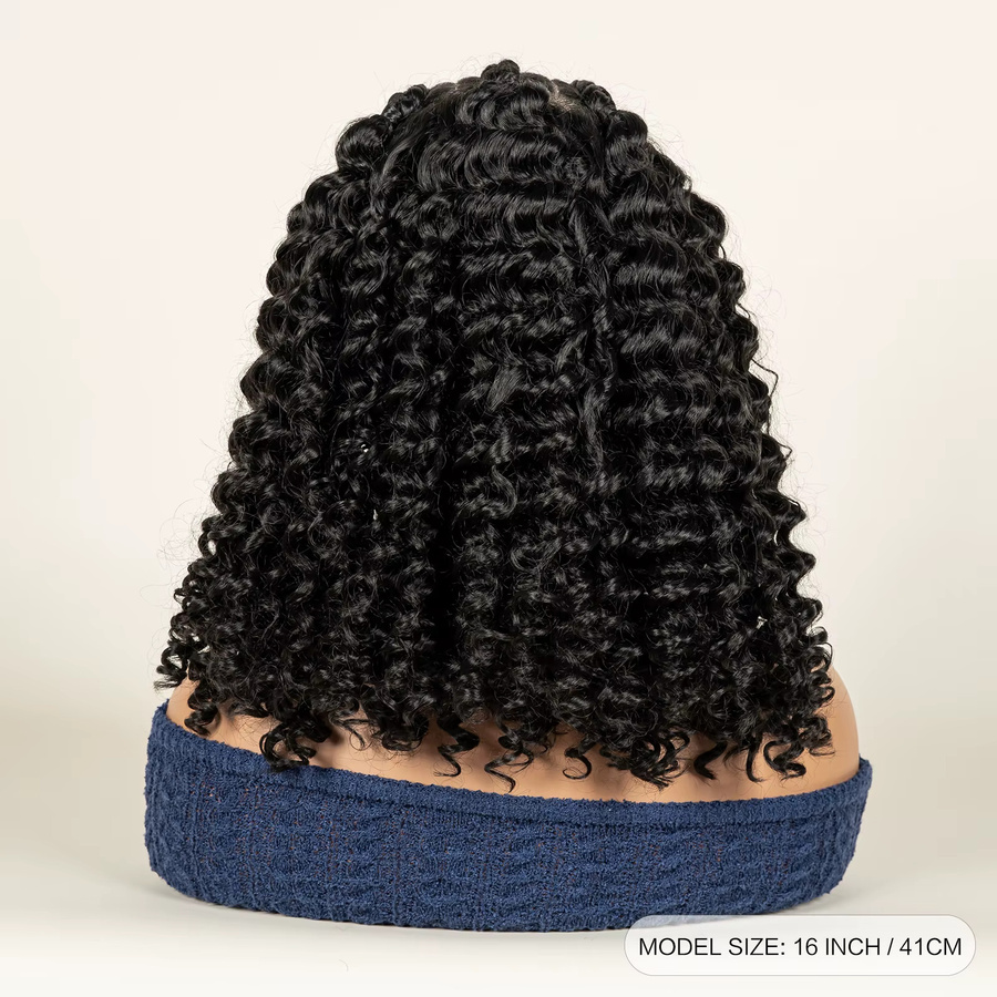 Utimate Deep Wave Kunsthaarperücke, Cornrow geflochtene Lockenperücke, 16 Zoll, Damen - Bild 2