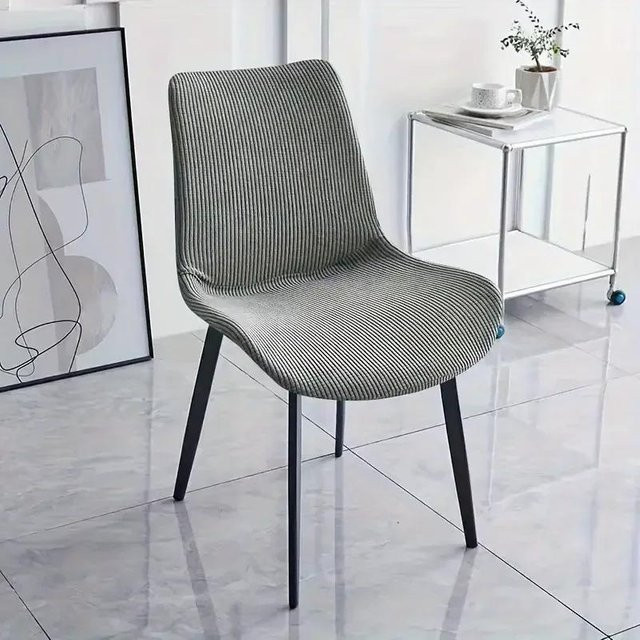 Ein Stück gebogene armlose Stuhlbezüge aus Stretch Polar Fleece in einfarbigem Design für Esszimmerstühle bei Hochzeiten oder im Hotel - Bild 1