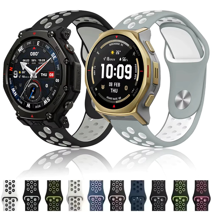 Amazfit Uhrenarmband Silikon, Schwarz, Unisex - Bild 5