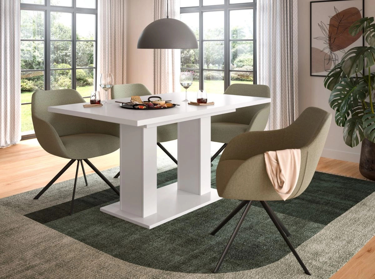 Inn.Furn Esstisch Home-X aus MDF in Weiß, ausziehbar von 150 cm auf 190 cm, modern und rechteckig - Bild 3