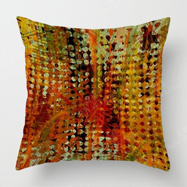 JMG Clothing Kissenbezug Modern Orange Abstrakt Geometrisch Floral aus Polyester - Bild 1