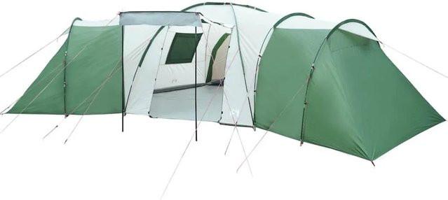 vidaXL Kuppel-Familienzelt für 12 Personen in Grün, wasserdicht - Bild 1