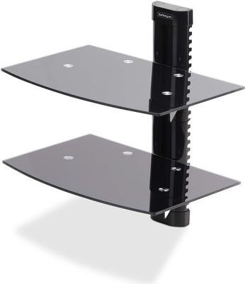 StarTech.com Dual Floating Wandregal für Audio- und Videokomponenten, höhenverstellbar, Schwarz, Wandmontage - Bild 1