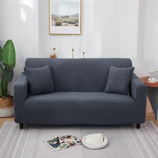 Housmife Stretch-Sofabezug aus Polar-Fleece für 1-Sitzer, dunkelgrau, Breite: 90-140 cm - Bild 1