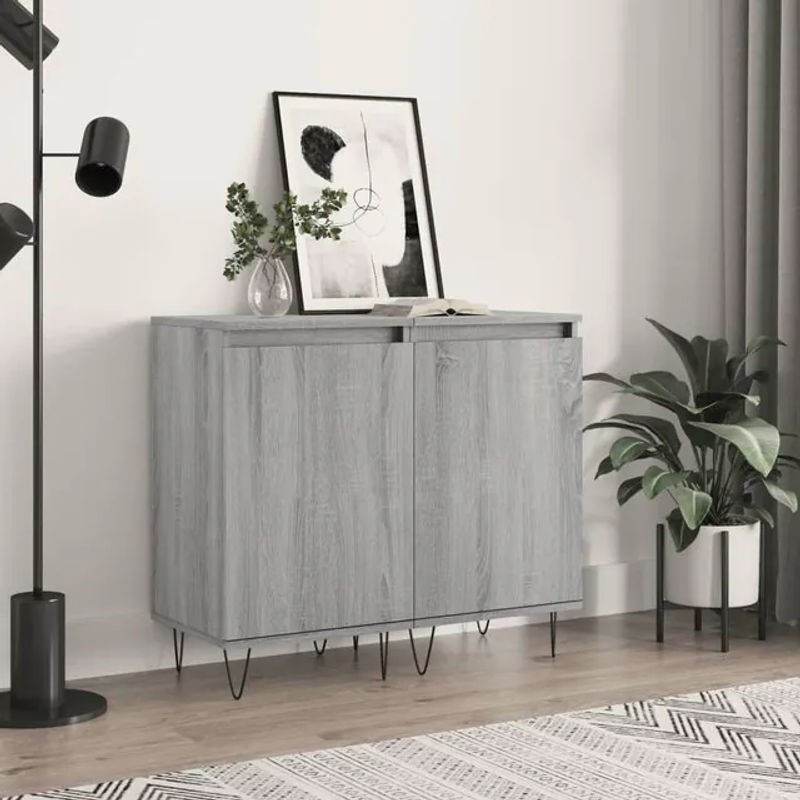 Vidaxl Schränke Set 2 Stück modern Grau B/T/H: 40 x 35 x 70 cm - Bild 1