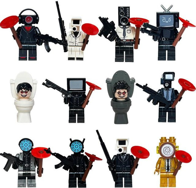 Duke King Skibidi Toilet Men vs. Monitor Building Blocks, Set - Bild 1