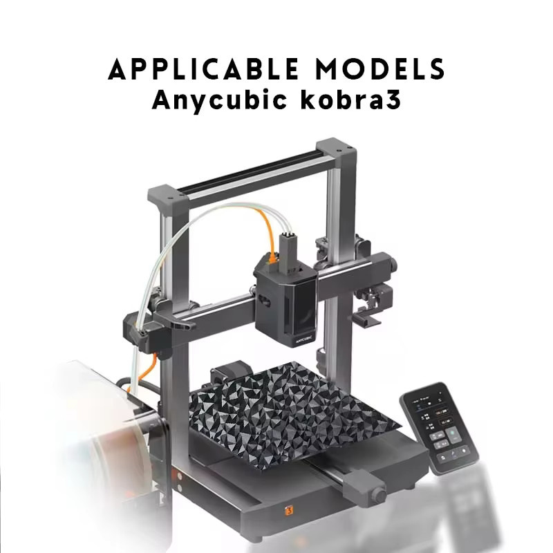 Anycubic Kobra 3 Bauplatte mit doppelseitiger Federstahl-PEO-PET-Folie in Schwarz, B: 26,8 cm, T: 25,6 cm - Bild 2