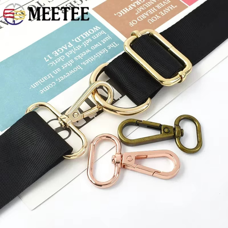 Meetee Metall Drehkarabinerhaken Hummerverschluss-Karabinerclips aus Stahl für Taschenriemen und Schlüsselanhänger in Silber und Multicolour, 16-38mm - Bild 3