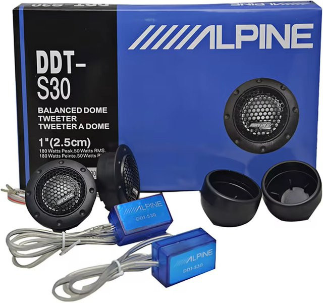 ZUIMI DDT-S30 Auto-Hochtöner mit Seidenmembran in Schwarz, 180W Hochleistungs-Audiolautsprecher für deine Fahrzeugmodifikation - Bild 1