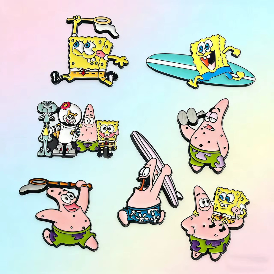 MINISO Anstecknadeln-Set SpongeBob Schwammkopf, Emaille, Kinder - Bild 2
