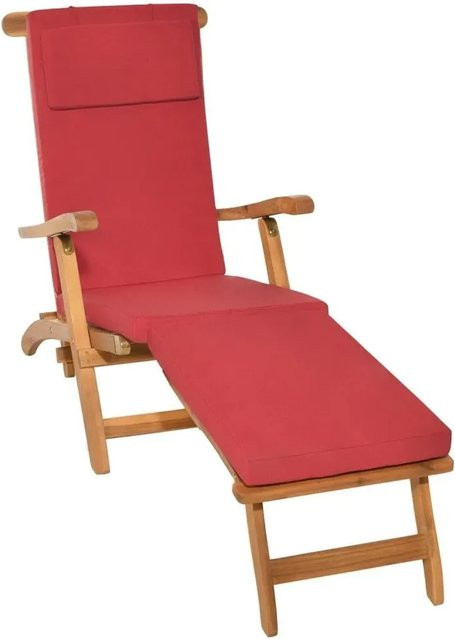 Beautissu Loftlux DC Deckchairauflage in Rot, B: 175 cm, T: 45 cm, H: 5 cm - Bild 1