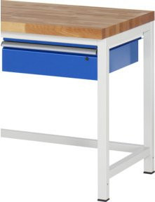Rau Unterbau-Schublade in Silber und Blau aus Stahl und Aluminium, B/T/H: 52,0 x 65,0 x 17,5 cm - Bild 1