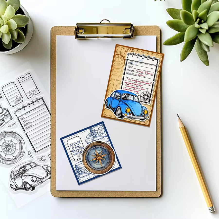 Transparenter Vintage-Stempel mit Sonnenbrillen-Motiv für DIY-Kartenherstellung und Bastelarbeiten - Bild 3
