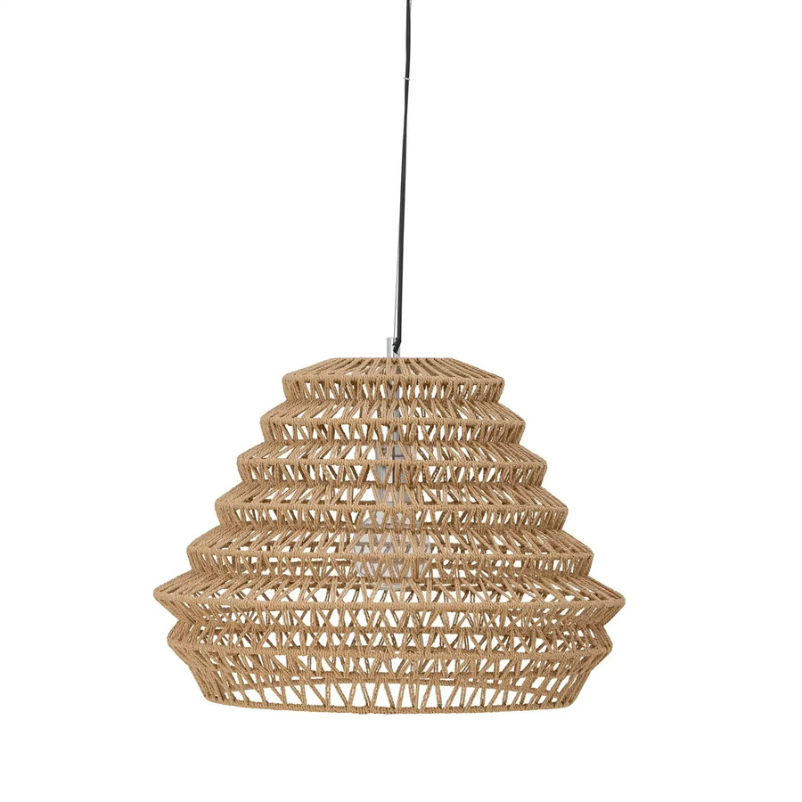 Bloomingville Pendelleuchte Isalina aus Papier in Beige und Braun, Durchmesser: 55 cm - Bild 1