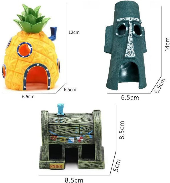 3-teiliges Set Aquarium Dekoration, Harz Ananas, Simulation Charakter Schmuck - Bild 1