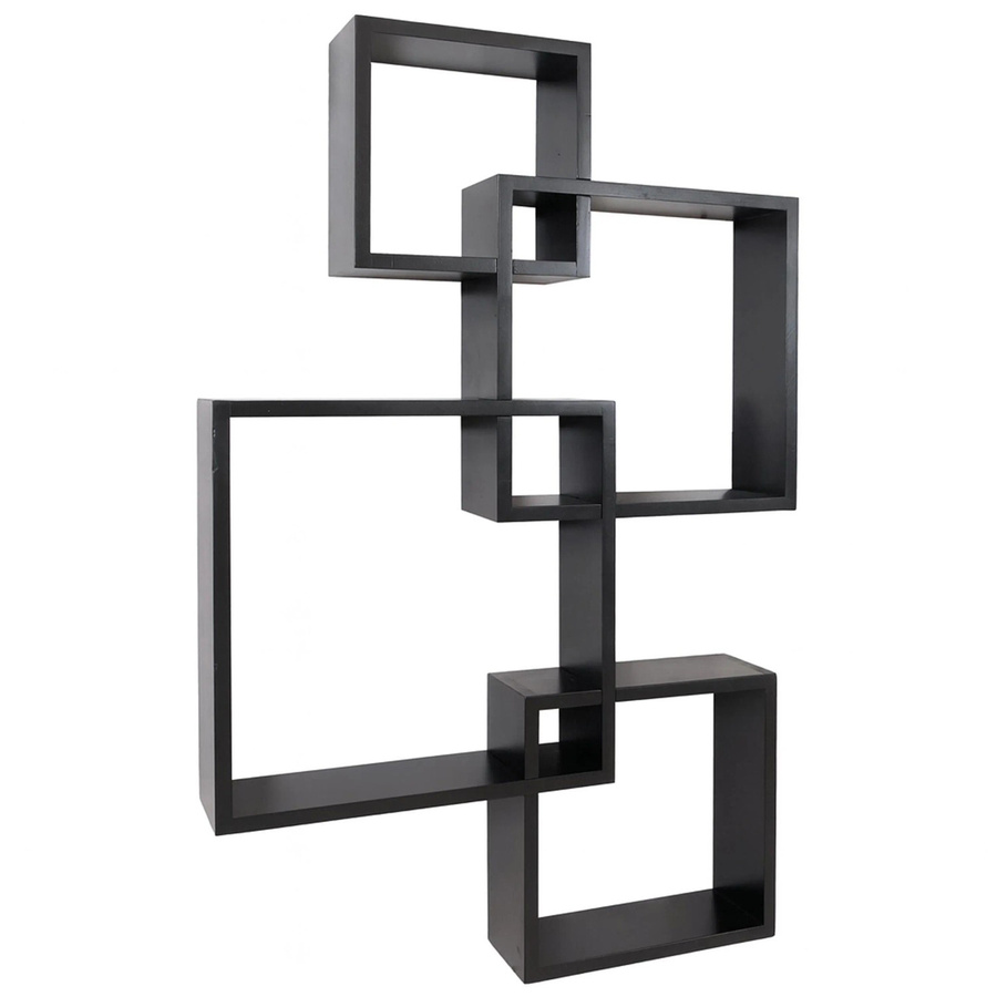 MCW Wandregal P23 Cube Set aus Kiefernholz in Schwarz, 4er Set Schweberegal Designregal für Wohnzimmer, Büro oder Schlafzimmer - Bild 2