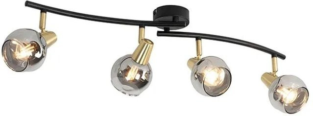 QAZQA Art Deco Deckenleuchte Vidro in Gold mit transparentem Glas, 4-Licht, dimmbar - Bild 1