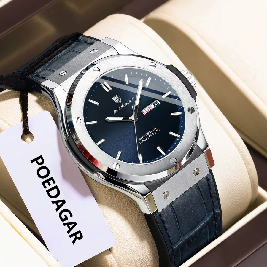 POEDAGAR Armbanduhr Quarz, Silikon, Schwarz, Herren - Bild 2