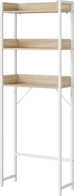 EUGAD Mehrzweckregal aus Metall und Holz in Eiche, B/T/H: 63,0 x 25,0 x 166,5 cm - Bild 1