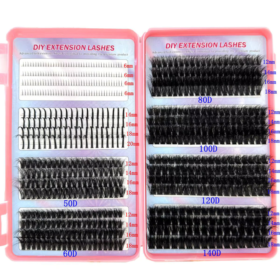 AMSDCN Wimperncluster mit unteren Wimpern, 32 Reihen, Unisex - Bild 3