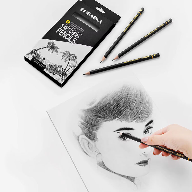 Kolorowys Graphit Bleistift Set für Zeichnungen und Skizzen, 12 Stück in Schwarz - Bild 2