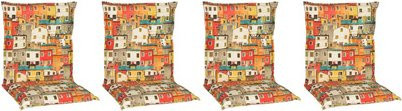 Beo Sitzauflage Niedriglehner Tours 4er-Set mit Hausdesign, bunt, B/T/H: 98 x 46 x 8 cm - Bild 1