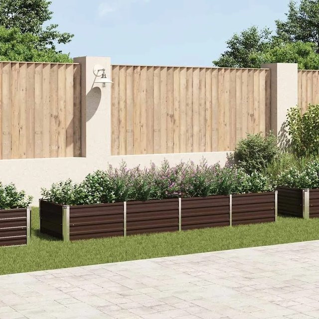Furnicato Garten-Hochbeet aus verzinktem Stahl in Braun, B/T/H: 320 x 80 x 45 cm - Bild 1