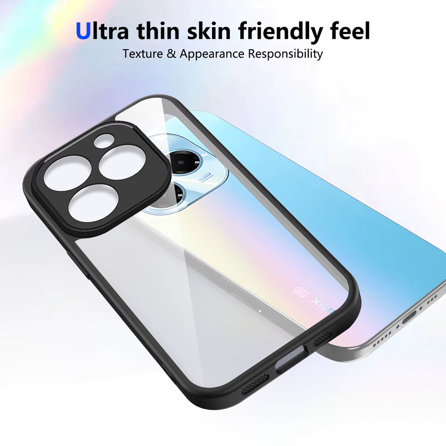 Infinix Hot 40i Handyhülle aus Silikon mit transparenter matter Rückseite und Stoßfänger-Schutz - Bild 1