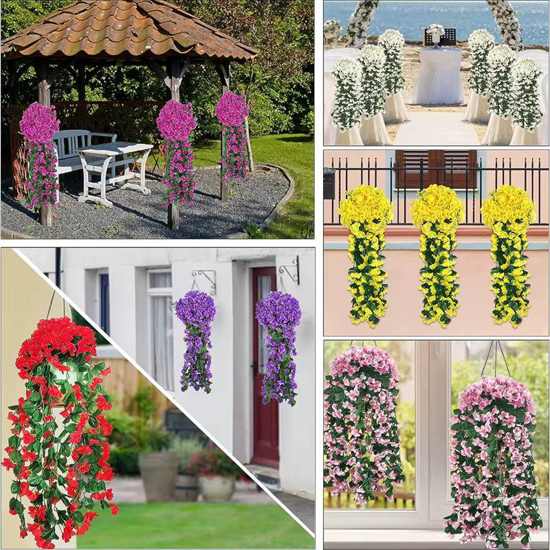 TTCY Künstliche Begonien-Pflanzen als lange Ranke für Wand-, Garten- und Hochzeitsdekoration - Bild 1