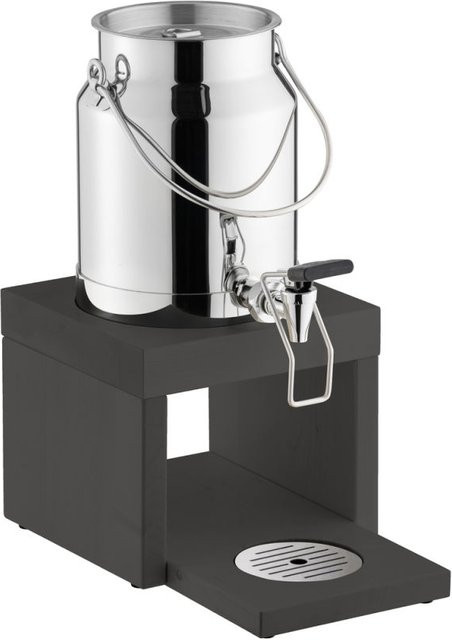 APS Milchdispenser BRIGDE mit Kühlakku im Standfuß, 3 l, B/T/H: 20 x 31 x 39 cm, silber/braun - Bild 1