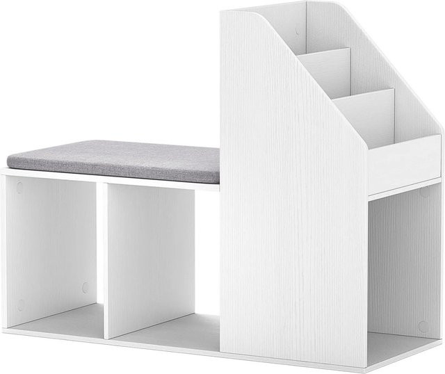 Costway Schuhbank mit Sitzfläche und seitlichem Stauraum in Weiß - Bild 1